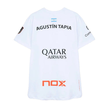 T-shirt Nox Sponsors AT10 White Agustin Tapia 2026 Official Padel T-Shirt white #Color_White