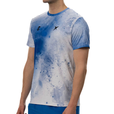 Padel T-shirt Drop Shot Aker Print SS25 Jon Sanz T blue #Color_Blue